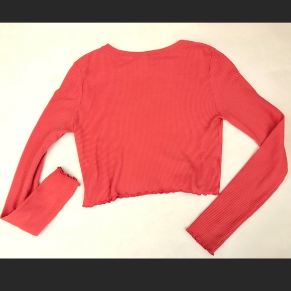 PacSun L.A Heart red waffle crop long sleeve top medium - Picture 7 of 7